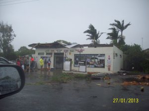Burnett Heads Caravan Shop destroyed by a tornado